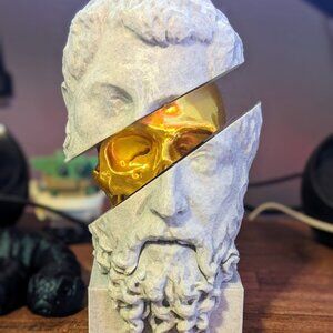 Insight Abstract 3D-Printed Decorative Sculpture - Gold and Marble